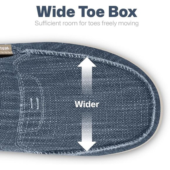 〽️Closed Toe Loafers Sneakers Men\'s Navy Canvas Slip On Orthopedic Lightweight main image 4